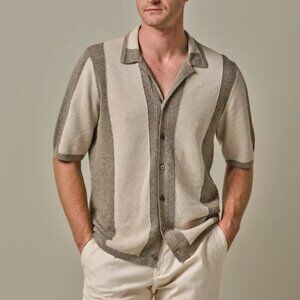 BNWT SS25 PROFUOMO CAMP STRIPE COTTON POLO L